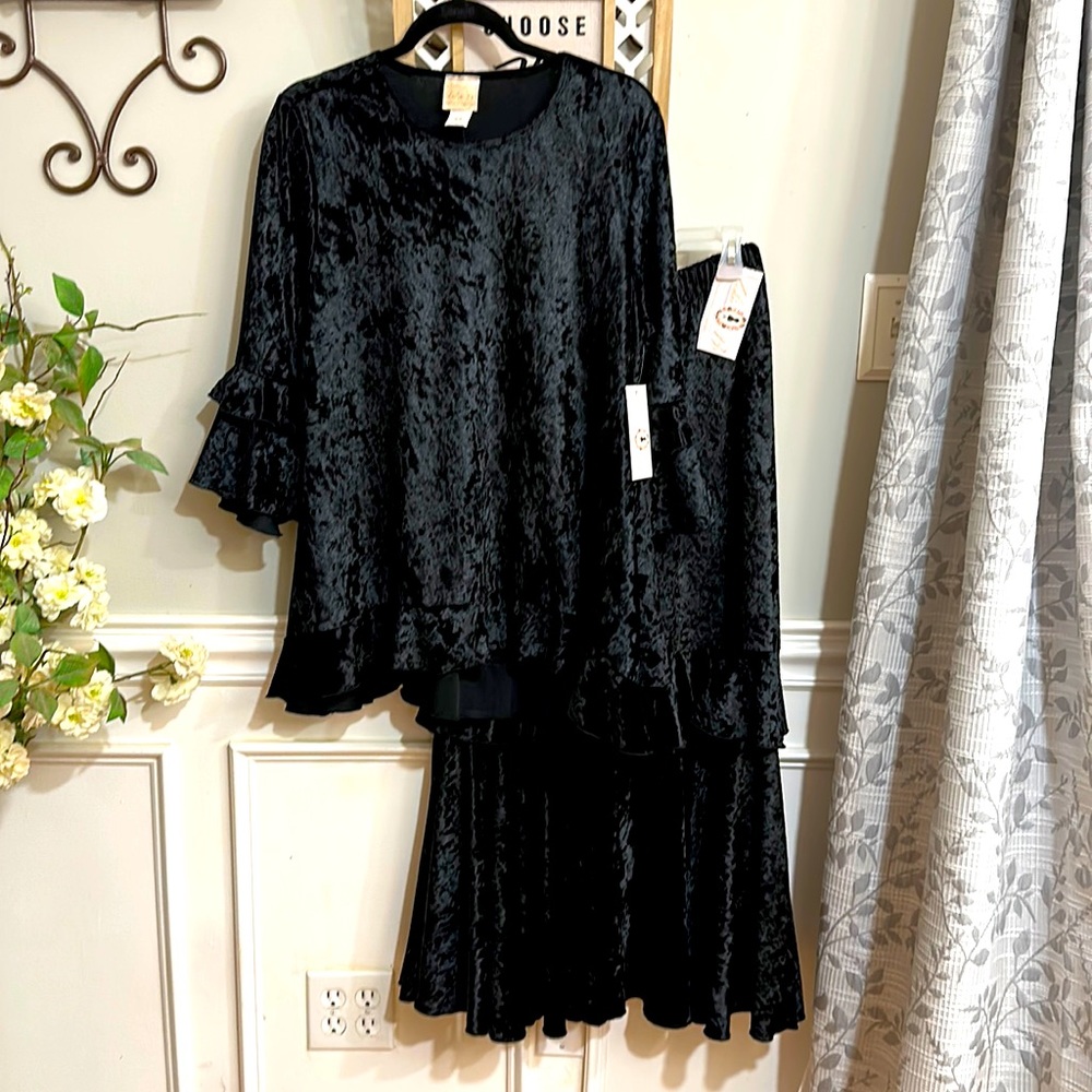 Zadie Bs Velvet Set Large Top/XL skirt.